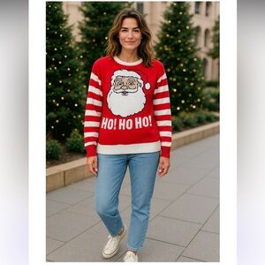 Jem holiday ugly sweater! Santa with his hohohing!